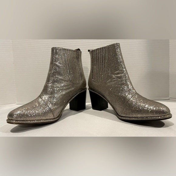 OPENING CEREMONY Brenda Silver Multicolored Glitter Heeled Ankle Boot Womens 8.5 - Picture 5 of 11
